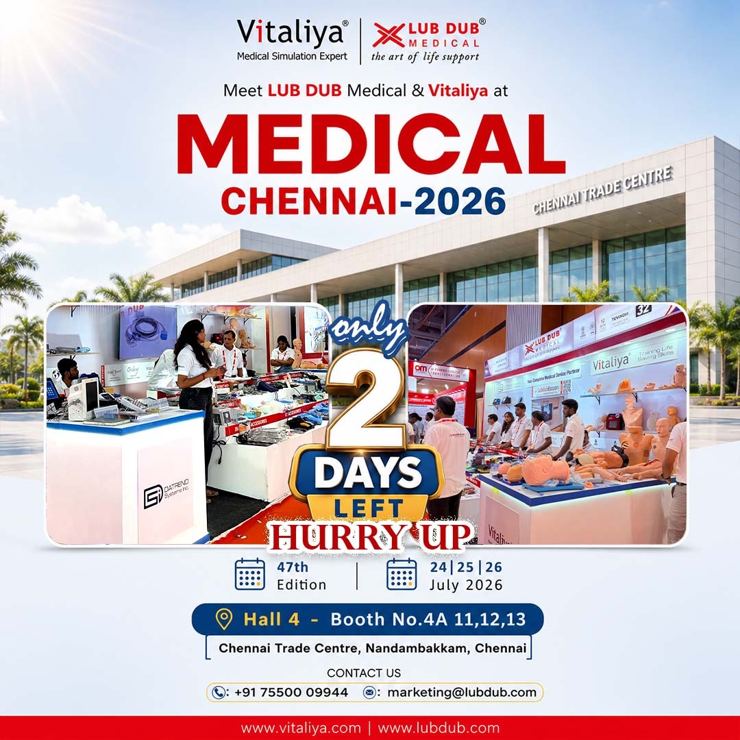 Lub_Dub_Biomed's tweet photo. ⏳ Only 2 Days Left!
#LubDubMedical #Vitaliya #MedicalSimulation #BiomedicalEngineering #MedicalDevices #HealthcareTechnology #HospitalEquipment #MedicalInnovation #MadeInIndia #HealthcareSolutions #CalibrationServices #CriticalCare #ChennaiEvents #MedicalExhibition https://t.co/o9gNDiZ6T0