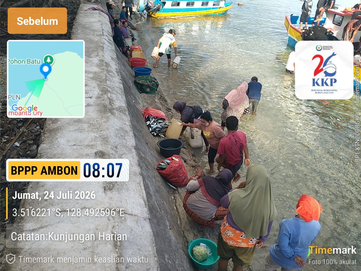 DConsina's tweet photo. Jumat 24/07/2026
Syaprudin Latuconsina Luhkan kab Maluku Tengah melaporkan kegiatan poklahsar Kerang, pemasar ikan.
#giatluhkansatminkalbp3ambon #luhkankabmalteng #luhlapor #websitebp3ambon @bppsdm_puslatkp @kkpgoid https://t.co/Em55mW4nXJ