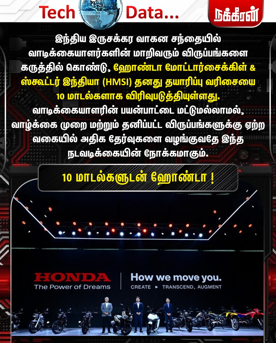 nakkheeranweb's tweet photo. 10 மாடல்களுடன் ஹோண்டா
#Honda | #HMSI | #TwoWheelers | #AutoNews | #Nakkheeran https://t.co/dKZLsHUf3U