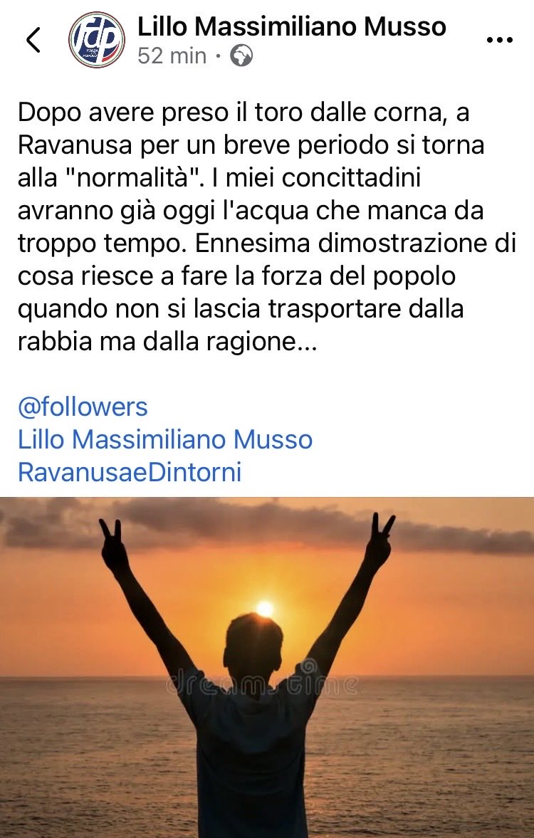 sixgnr's tweet photo. Le battaglie di Forza del Popolo portate avanti con grande determinazione, buon senso e fermezza dal Segretario Generale Lillo Massimiliano Musso
#acqua #acquapubblica #emergenzaidrica #sicilia #forzadelpopolo #lillomassimilianomusso https://t.co/iHwYjVY27i https://t.co/kvjKDgOlqG