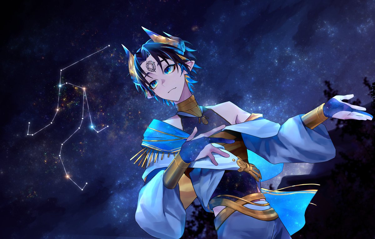 Hizumine_mikado's tweet photo. なんと！今回！
Nさん(@PlaW_01 )に一枚絵のイラスト書いていただきました！星座企画頑張ってくださいっ！
歌ってみたで上がります！お楽しみに！
#新人VTuber #VTuber準備中 https://t.co/gRexi3OGE9
