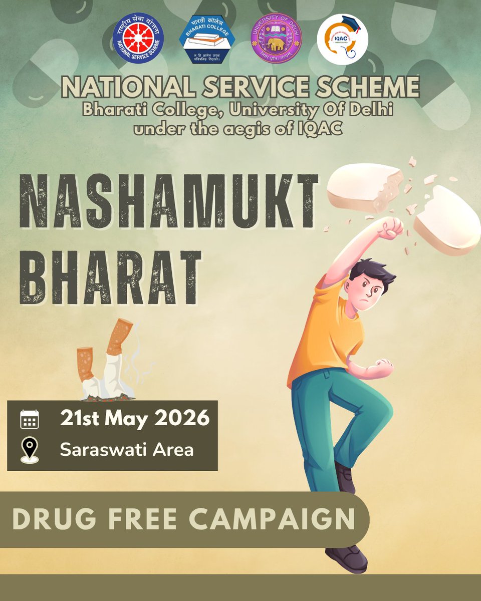 NSSBharati's tweet photo. Drug-Free Campus Campaign 🚫💙
Together, we stand for awareness, informed choices, and a healthier future. Every step towards a drug-free campus is a step towards a stronger tomorrow.
#DrugFreeCampus #SayNoToDrugs #NSS #YouthForChange https://t.co/SJmeAkZTeP