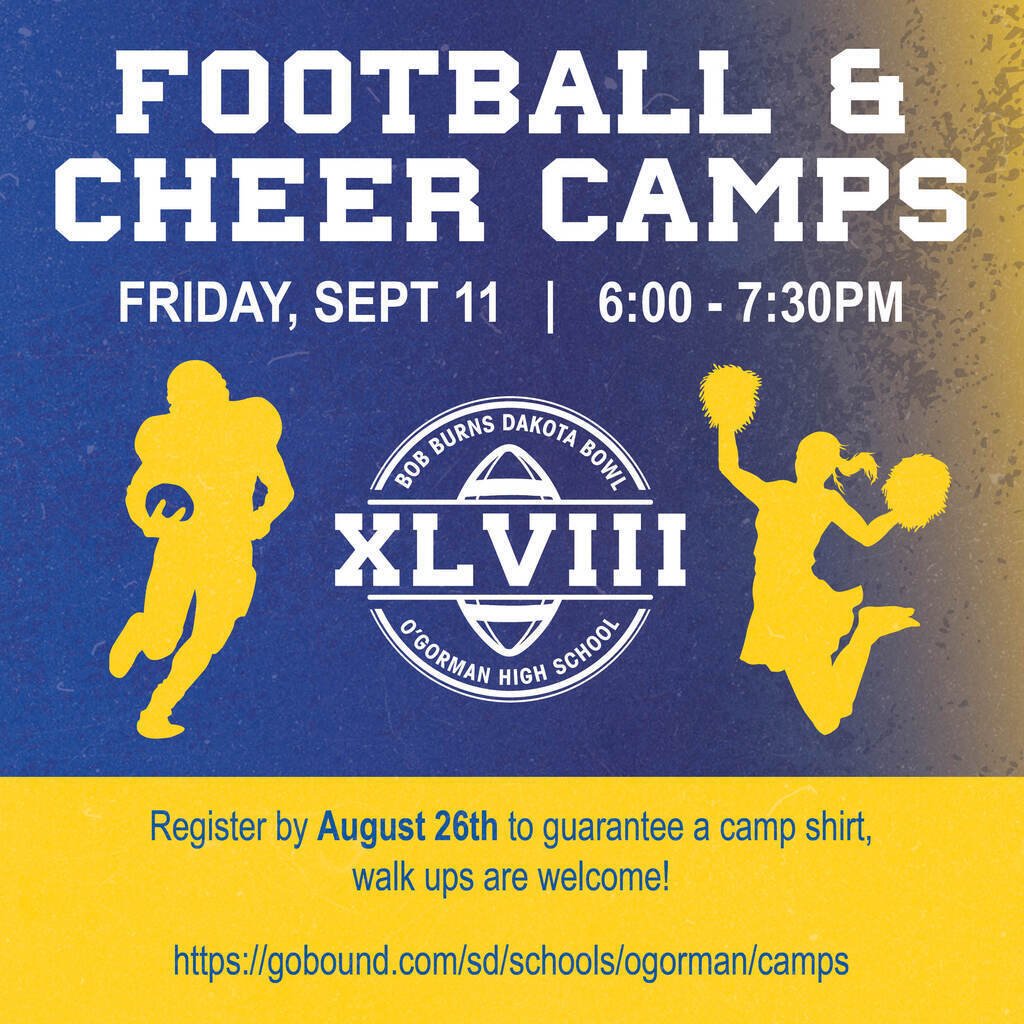 SKDKnights's tweet photo. 🏈📣 Calling all Future Knights! Join us for Football &amp; Cheer Camps!

📅 Friday, September 11, 2026
🕕 6:00–7:30 PM
Open to students in grades K–6

🗓 Register by Wednesday, August 26 to guarantee your shirt size! Walk-ups welcome!
🔗 https://t.co/ttBa7bYyoO https://t.co/mQ0jd0LGYe
