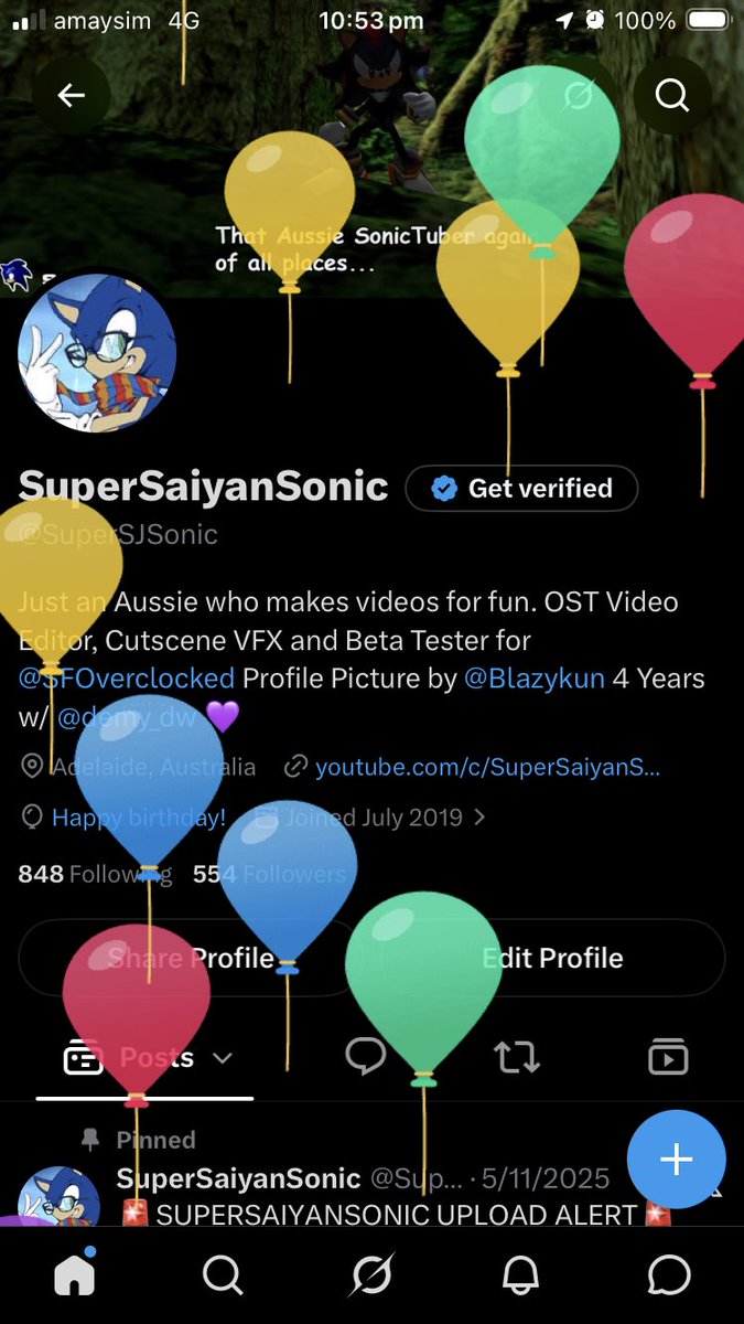 SuperSJSonic's tweet photo. Oh yeah, btw I’ve officially reached unc status. I’m three decades old now 👴🏻 https://t.co/cefZofVDRf