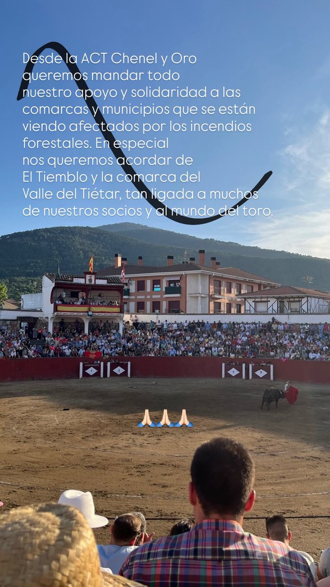 ChenelyOroRadio's tweet photo. Desde la ACT Chenel Y Oro queremos trasladar todo nuestro apoyo a las comarcas y municipios que se están viendo afectados por los incendios forestales. En especial nos queremos acordar de El Tiemblo y la comarca del Valle del Tiétar, tan ligada a muchos de nuestros socios. https://t.co/bcqDJvQj8S