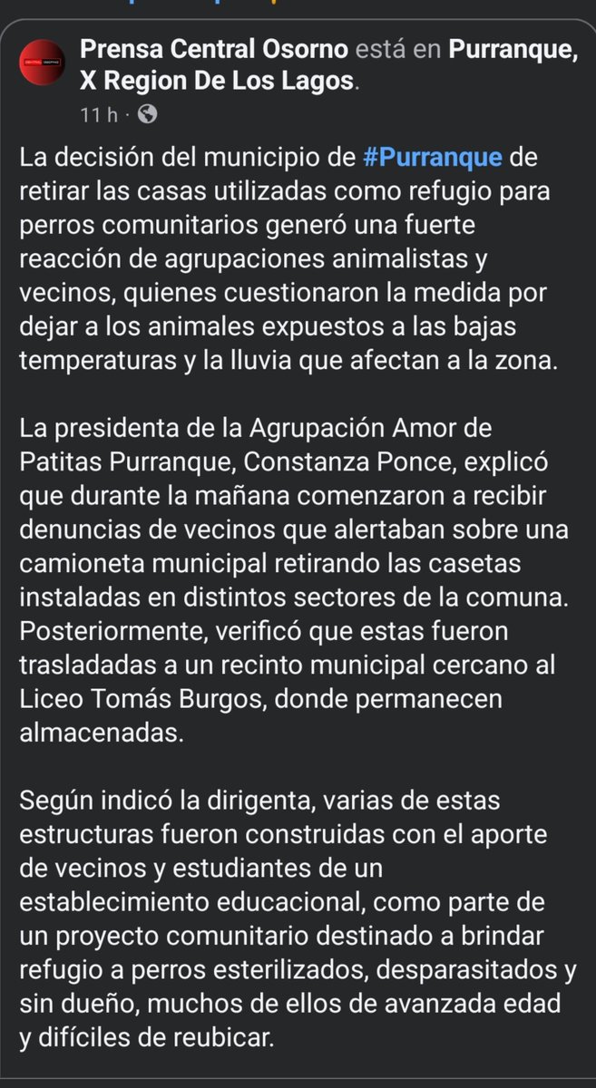 PatssyPatt_'s tweet photo. Este ser miserable llamado ALICIA VILLAR, alcaldesa de Purranque!!

MANDO UNA CAMIONETA A RETIRAR LAS CASAS DE PERROS COMUNITARIOS... LAS CUALES FUERON HECHAS X LOS PROPIOS VECINOS.
No puedes ser tan cxsm!

#PURRANQUE https://t.co/e1eNNIzT56