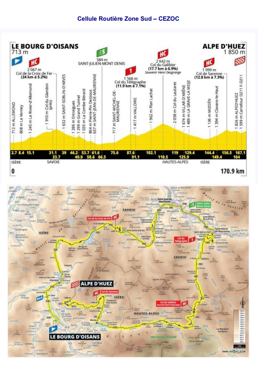 cezocsud's tweet photo. Communiqué CRZ Sud - Étape 19 du samedi 25 juillet 2026 du TDF 2026 - Bourg d'Oisans - Alpe d'Huez (38). https://t.co/zWEmPmcWyC