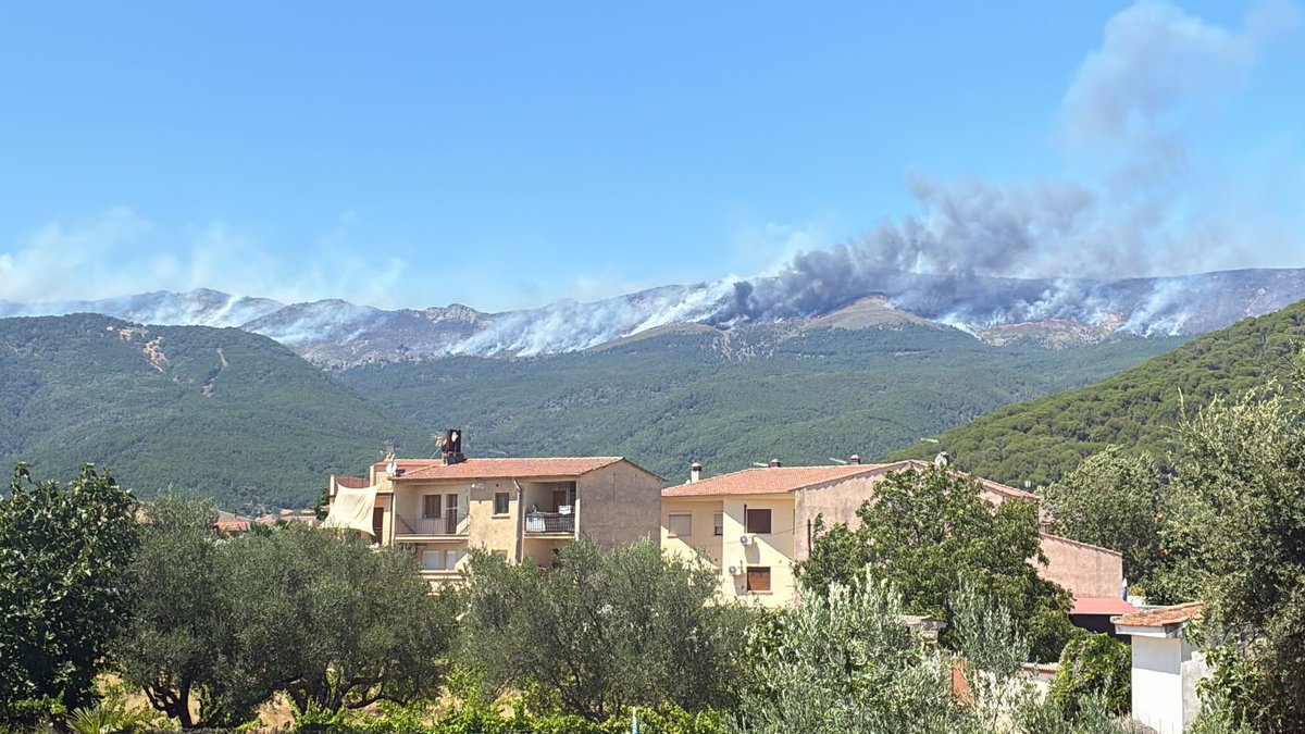 Meteoavila2's tweet photo. ⏰15:30h 🔥 #IFBurgohondo
📸 Desde La Adrada.

⚠️ Así mismo informamos que la situación en el entorno de Navaluenga (#Ávila) está siendo complicada. Han desalojado las casas rurales de CantoGordo, La Peguera Alta y Baja y Piedra Caballera. https://t.co/6VI5YOsOyj