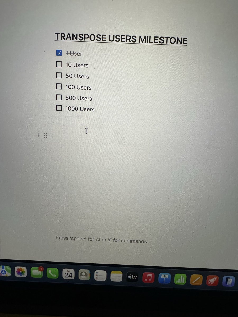 Isaac_Dev0's tweet photo. I woke up to the first user for my first micro-SaaS🥳🥳🥳

I just got the first user for @usetranspose and I’m so excited about it

I know it’s just a free sign up and not yet a paying customer but that’s not going to stop me from being happy

It means a lot https://t.co/27OLAbktTN