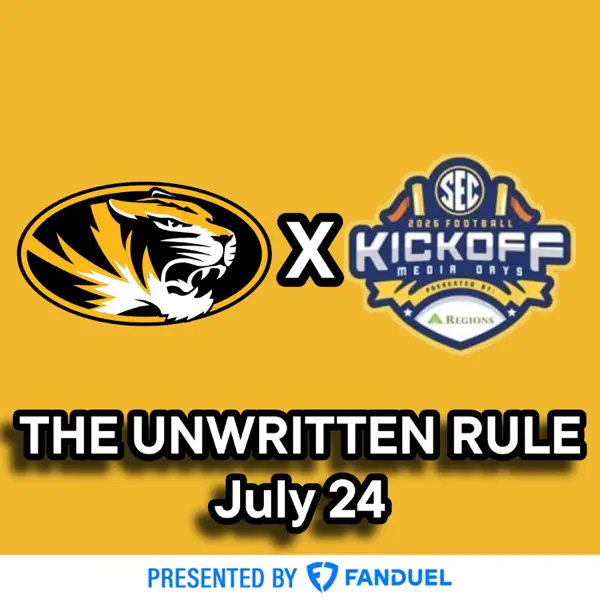 BleavUnwritten's tweet photo. 🚨 NEW EPISODE 🚨

- SEC Media Days
- #Mizzou RB Ahmad Hardy medically cleared
- Josh Atkins setback; Darris Smith yoked
- Quick Hits: Scottie Adkinson, Dennis Gates + UNLV

Apple: https://t.co/rzUXKWs0s2
Spotify: https://t.co/FwLUAWsE1P https://t.co/LS6Dp6CfHV
