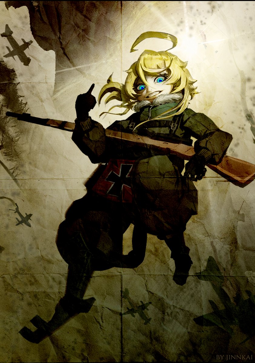 Jinnthe07's tweet photo. The Devil of the Rhine 
#youjosenki #幼女戦記 #commissionsopen https://t.co/Pqy22sRld7