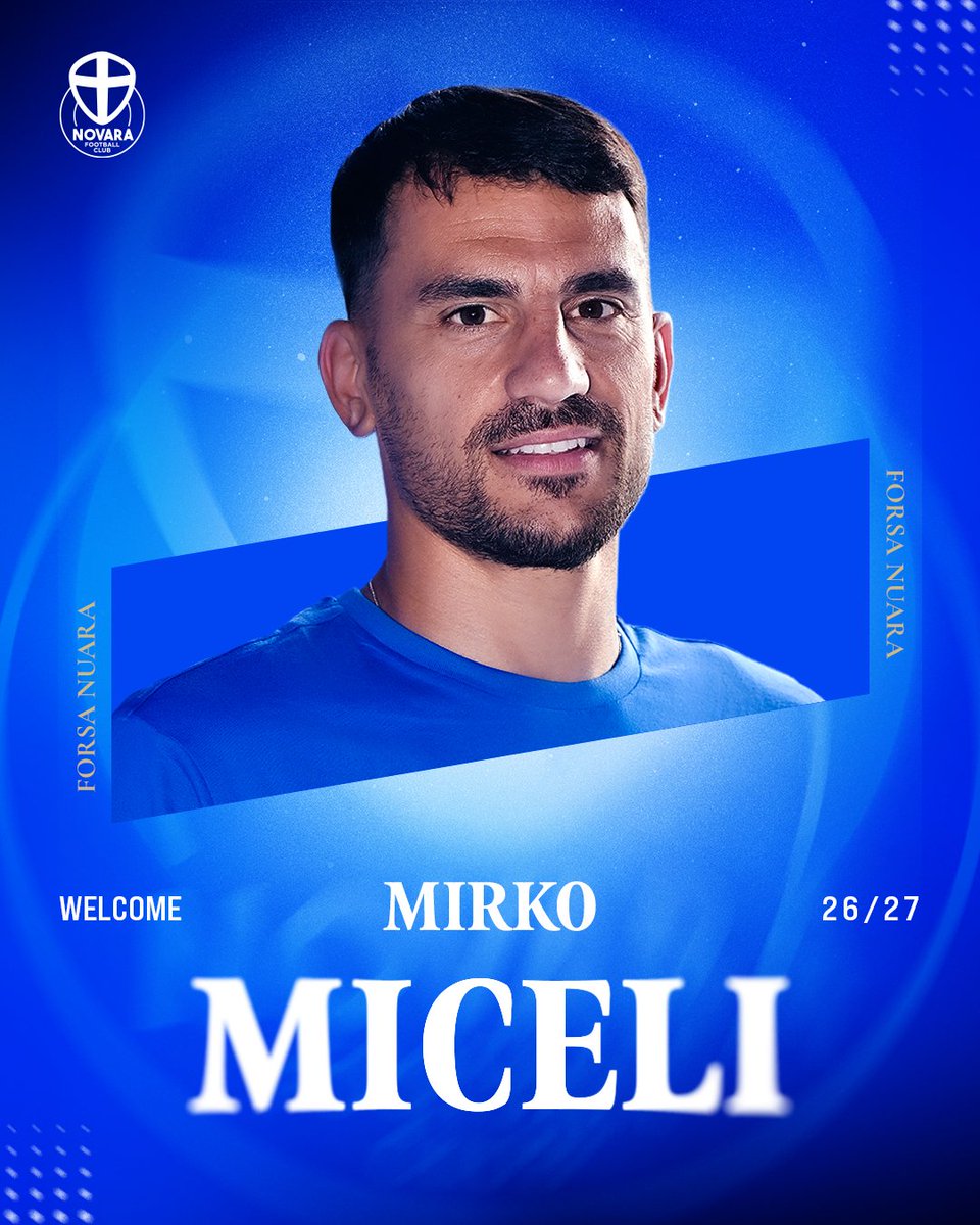 novarafootball's tweet photo. ✍🏻 Miceli è un nuovo giocatore del Novara

Benvenuto Mirko 🔵⚪

#ForsaNuara https://t.co/zPfgB8dxul