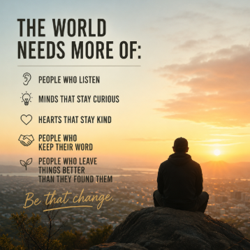 Henroblizzy's tweet photo. The world has enough noise.

Be the person who brings clarity.
Be the person who chooses truth over trends.
Be the person who creates more than they criticize.
Someone you may never meet will benefit from the way you show up today.
Make today count
#Hope #TheWorld
#TodaysHero https://t.co/my17TeQ7qy