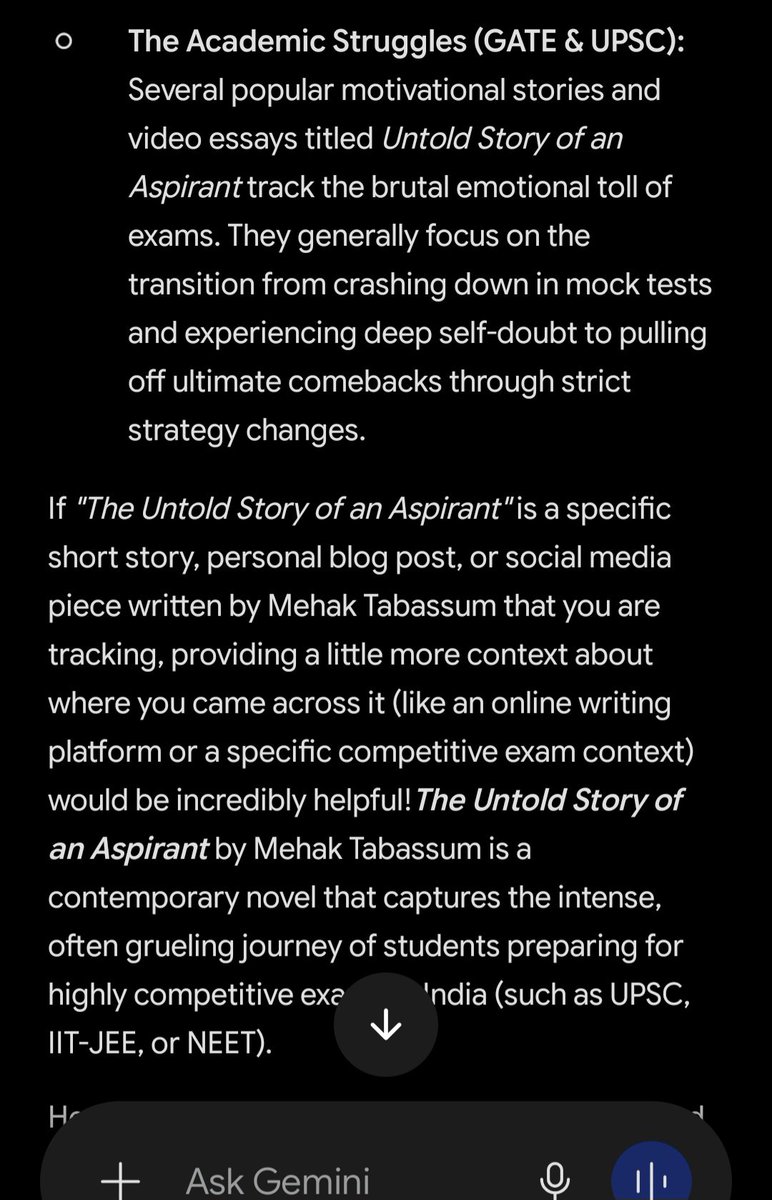 mehaktabassumm's tweet photo. Brief Summary of ' the untold story of an aspirant '.
By Mehak Tabassum https://t.co/UC2MEBoAq3