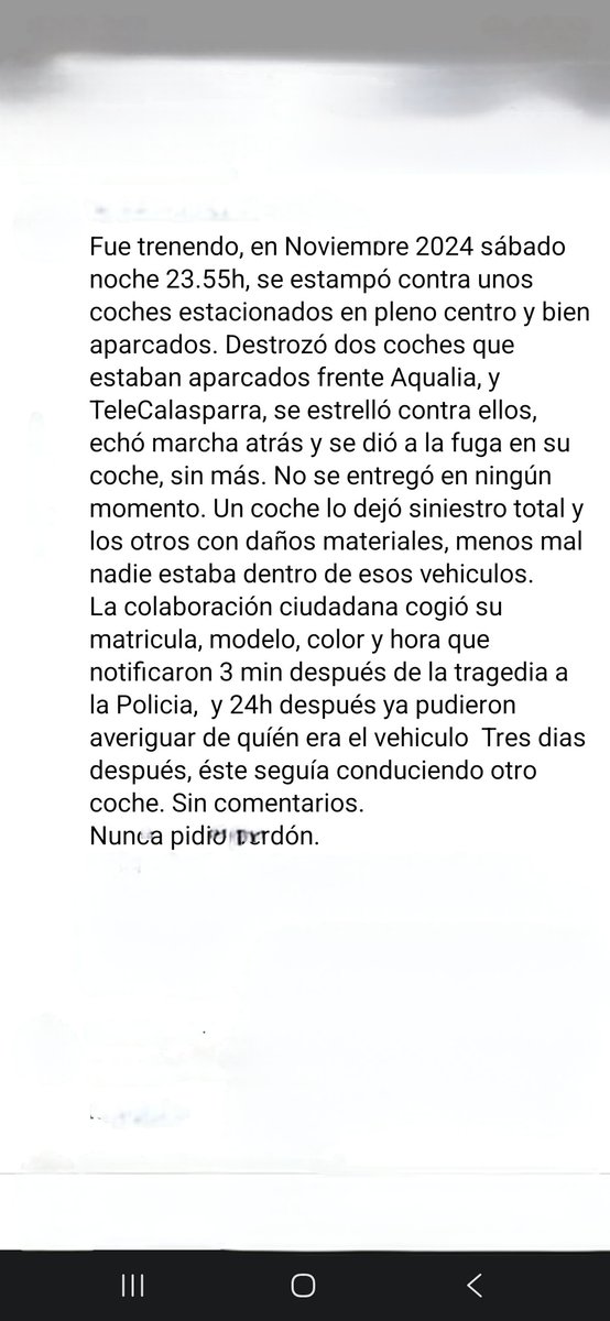 veronicadoval's tweet photo. Tremendo el sacerdote que se estrelló contra unos coches y se dió a la fuga, no se entregó, fue descubierto y nunca pidió perdón
Sucedió en Calasparra norte #RegióndeMurcia
#Murcia #Alhama #Archena #RegiondeMurcia #Caravaca #Cehegin #Mpratalla #Jumilla #Lorca @EnBocaDe_Todos https://t.co/7rLSFvpOAI