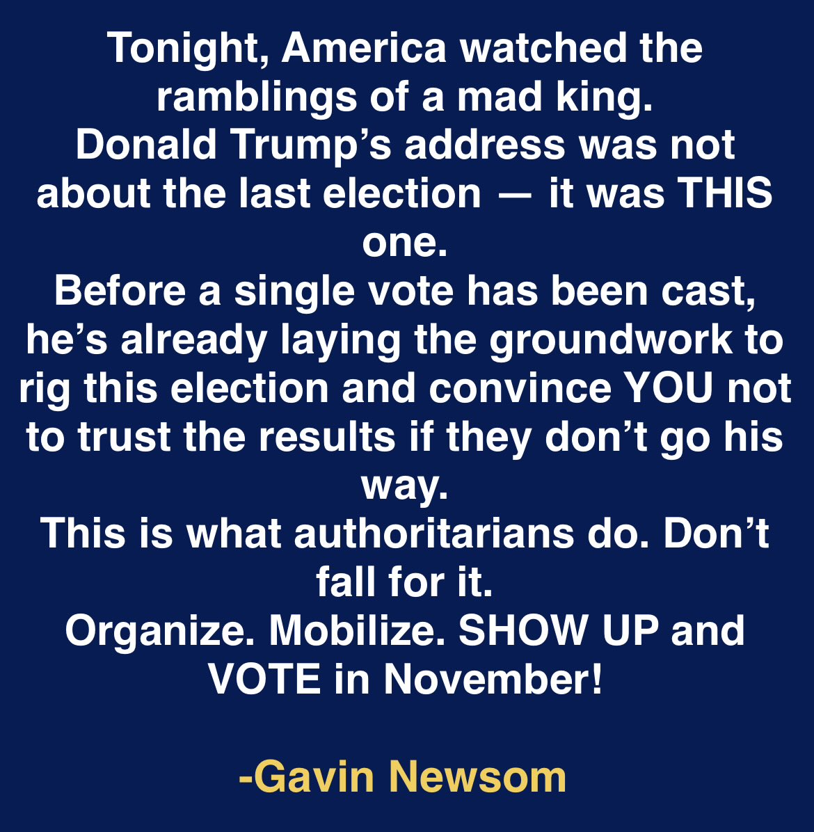 bluhue123's tweet photo. Do you STAND with Gavin Newsom against Trump?  Yes 👍 No 👎 https://t.co/VilzPOfAHd