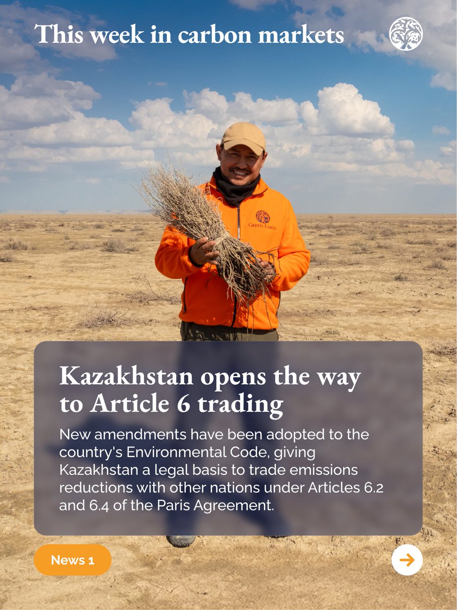 joingreenearth's tweet photo. 🌱 Carbon is becoming the rulebook all across the globe

Kazakhstan signed Article 6 into law, clearing the way to trade emissions reductions with other countries.

Microsoft's 2026 sustainability report put its emissions at 20.29 million tonnes of CO2e, a 25% climb that sharpens the focus on its 2030 carbon-negative goal.

And in Japan, the first soil credits under a new national standard have been sold at a premium, priced on the living ecosystem as much as the carbon it holds.

👉 Full stories at https://t.co/zuoNdZeX2r

#CarbonMarkets #GreenEarth #Article6 #CarbonCredits #NatureBasedSolutions #Microsoft