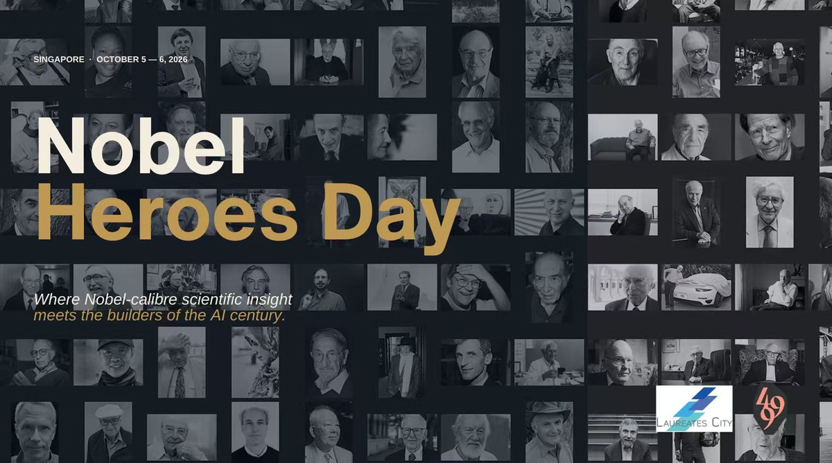 499_Group's tweet photo. Nobel Laureates Meet Sovereign Capital: The Future of Science in Singapore

We are entering a new epoch. Breakthrough discoveries no longer happen in isolated labs—they happen when machine intelligence, frontier research, and long-horizon capital collide.

This October, that collision takes center stage.

Event Details
What: Nobel Heroes Day 2026
When: October 5–6, 2026
Where: Singapore
Access: Limited to 500 exclusive seats

Five Themes Shaping the Next Decade

- AI for Science: Compressing the cycle from hypothesis to industrialization.
- Open Science: Building a borderless global research commons.
- Sovereign AI: National strategic infrastructure and technological self-reliance.
- Future of Humanity: Longevity biotech, human-machine symbiosis, and expanding human potential.
- Future Economy: New investment paradigms turning scientific breakthroughs into global growth.

The Convergence: Science, Builders, and Capital

Co-hosted by Laureates City Holdings and 499 GROUP, the summit draws on the interdisciplinary academic spirit of the Lindau Nobel Laureate Meetings. It bridges the gap between lab research and real-world adoption by uniting:

- The Scientific Minds: Nobel Laureates, AI pioneers, and top scholars.
- The Builders: Tech founders, biotech innovators, and infrastructure leaders.
- The Stewards of Capital: Sovereign wealth funds, family offices, and deep-tech venture capitalists.

A Proven Track Record

This follows the highly successful Nobel Heroes Forum in Hong Kong (January 2026), which brought together six Nobel Laureates and drew over 1,200 attendees across HKU and HKUST.

AI is rewriting the research paradigm. Basic science is the new national strategy. Long-horizon capital is moving to the frontier.

#NobelHeroesDay #NobelHeroesDay2026 #499Group #SingaporeTech #AIforScience #SovereignAI #DeepTech #DeSci #OpenScience #Longevity #Biotech #FutureOfHumanity #SovereignWealth #VentureCapital #VC #FutureEconomy #TechInvestment