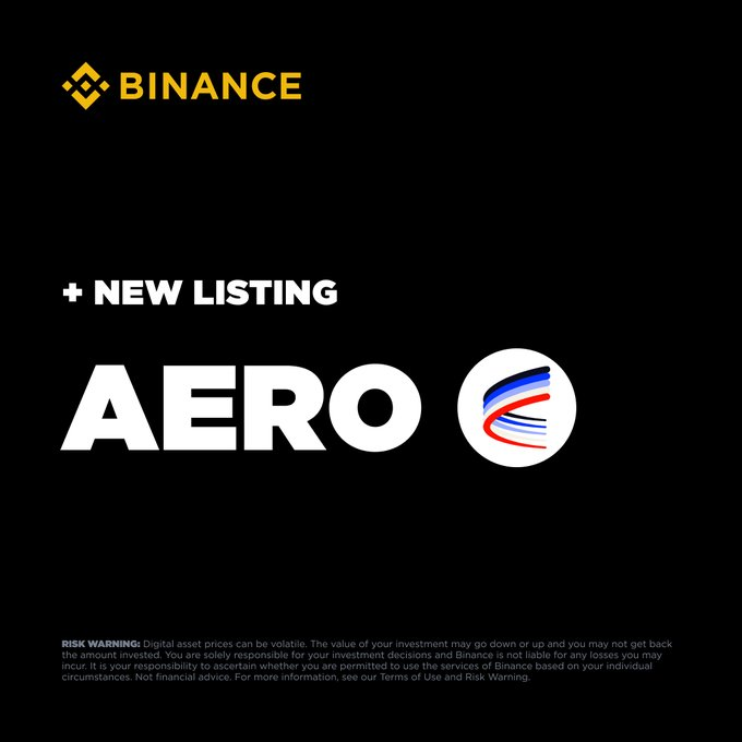 OcrRashid's tweet photo. Binance will List Aerodrome $AERO @AerodromeFi with Seed Tag Applied. https://t.co/ID3tfgtLyX
