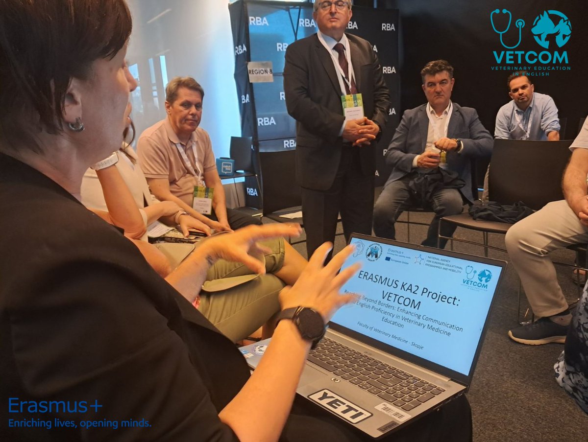 Vetcom2024's tweet photo. We are proud to share that our project member Ksenija Ilievska represented the VETCOM Project at the 39th General Assembly of the European Association of Establishments for Veterinary Education (EAEVE), held in Barcelona on 28–29 May. https://t.co/UiiUKap72M