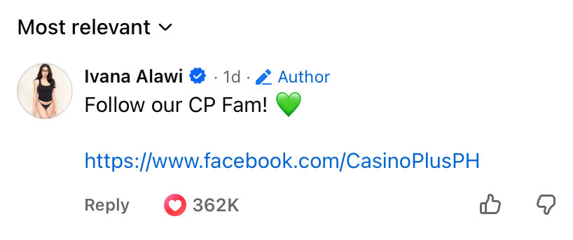 Mars_OT5's tweet photo. grabe engagements sa post ni ivana. 
152M views, 6.1M likes and 2.6M shares. 

pero alam nyo ano nakakasad about dito? pinapa follow nya ang Casino Plus para isa ka sa mapili na manalo ng iphone 17.

sabi ng iba "follow lang naman, hindi ka naman maglalaro" true naman desisyon yun ng tao pero wala e nag promote padin siya ng online gambling. 
daming taong nasira ang buhay at pamilya dahil lang sa sugal na yan.

super fan nya ako halos videos nya sa yt pinanuod ko, pero this time - no talaga.🥺

akin lang naman 'to. baka magkaiba tayo ng pananaw sa buhay 😔