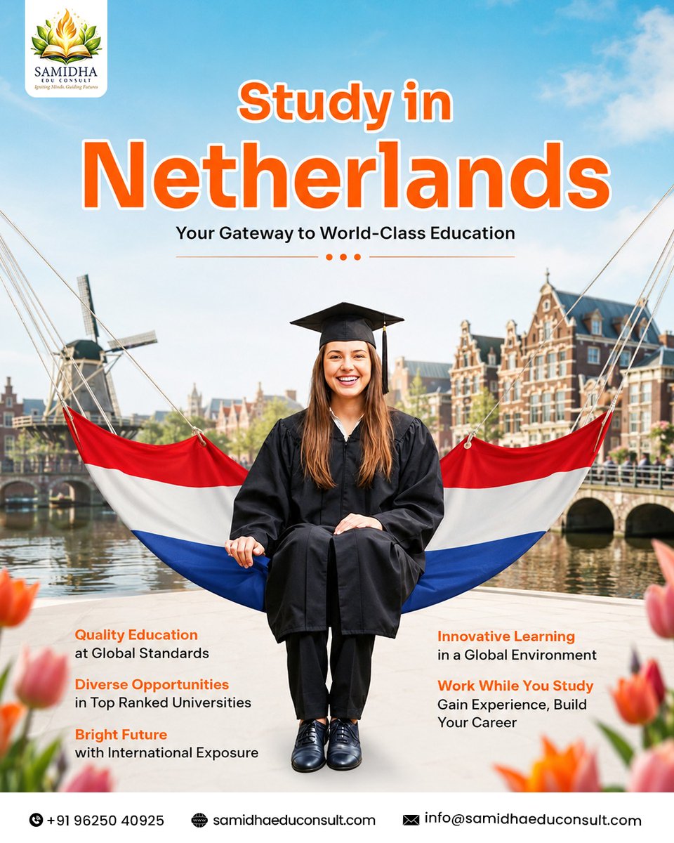 Samidhaedu's tweet photo. Your Future Starts in the Netherlands🇳🇱

📞+91 96250 40925
🌐 https://t.co/24DWMt0hHs
📧 info@samidhaeduconsult.com

#studyinnetherlands #studyabroad #netherlandseducation #internationalstudents #globaleducation #studyoverseas #highereducation #studentvisa https://t.co/FgSxY6wcLZ