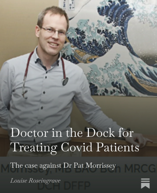 blueskylou's tweet photo. The IMC case against @dr_morrissey is unique
because he treated patients with ivermectin and hydroxychloroquine - the results will be on public record.
Taking place July 21 - 23 at Irish Medical Council, Kingram House, Dublin
Details of allegations against him linked below: https://t.co/1SWacwPlCm