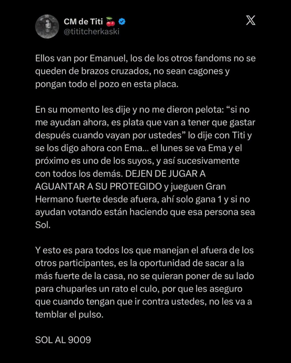 VallMarisa's tweet photo. 🔴SOOOOOLLLLLL 9009 9009 🇦🇷
7020 7020 🇺🇾
VAMOSSSSSS ÚNANSE TODOS 
PORQUE ESTA CORRUPTA ASÍ SÍ LA VAN HACER GANAR ‼️
‼️TODOSSSSSSS SE TIENEN QUE JUNTARRRRRRR ‼️‼️‼️
VAMOSSSSSSSSS ‼️‼️‼️
🔴AFUERAAAAAAAAAAAAAAAA
🔴SOLLLLLLLLLLLLLLLLL ‼️‼️ https://t.co/V0rgdvYu3Y