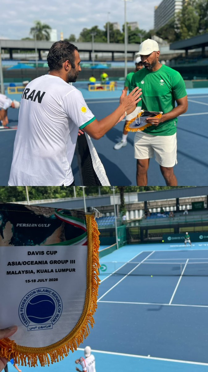 iraninmalaysia's tweet photo. The gift of the Islamic Republic of Iran's national tennis team to the rival teams (Malaysia, Vietnam, and Saudi Arabia) in the Davis Cup Asia/Oceania Group III tennis competitions in Malaysia

#Iran #TeamMelli #Tennis #DavisCup #Malaysia #Vietnam #SaudiArabia https://t.co/lgfgZP6q0M