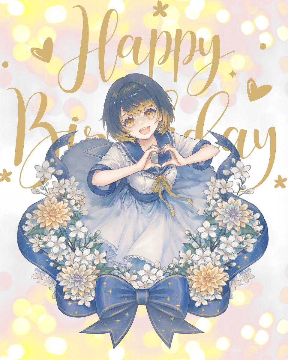 ohayou_mayonaka's tweet photo. 発表が遅れてしまった…！！
pamyuu先生によるバースデーイラストです🥳💕
遅れてですがバースデーイラストのグッズも出したいと思いますのでお待ちください～～～～～！！！！ https://t.co/O8X3Tssx8W
