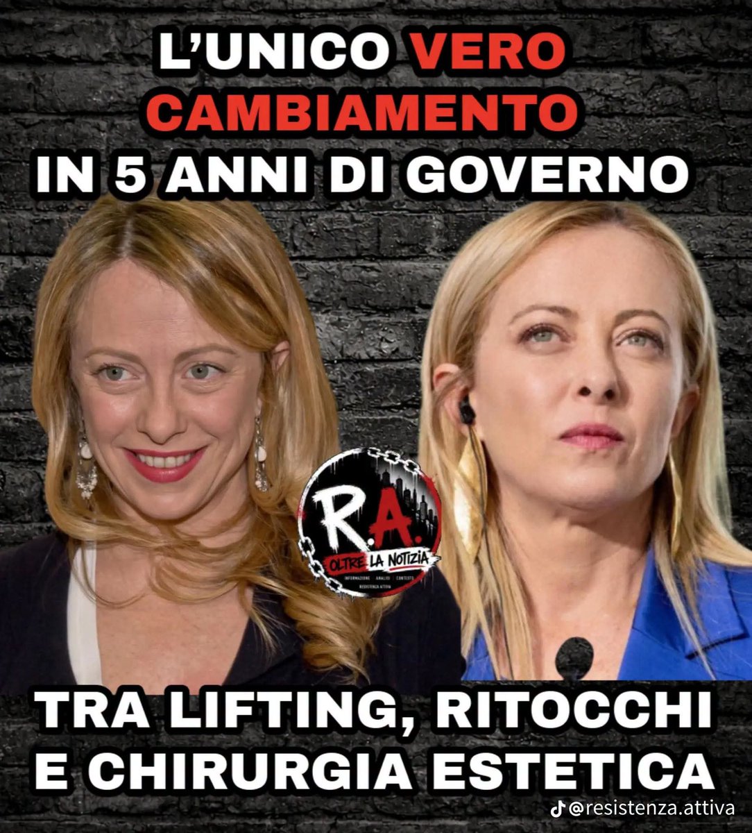 Flexgrimmy_'s tweet photo. L'unico cambiamento che abbiamo visto in 5 anni e stato il lifting della meloni. https://t.co/EbA8Y4OXvw