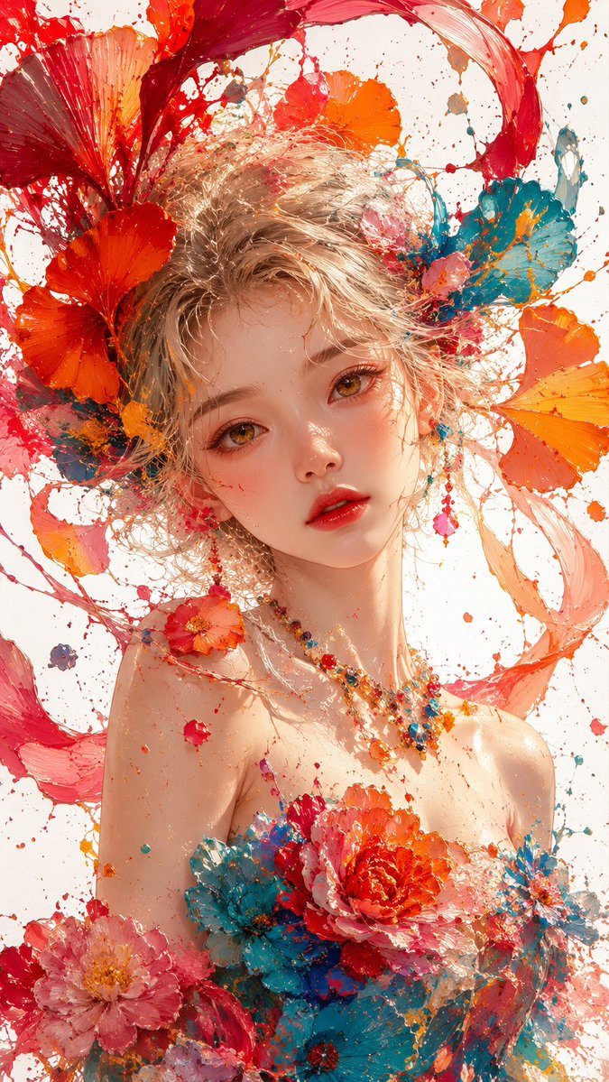 Impasto Oil Portrait of an East Asian Girl