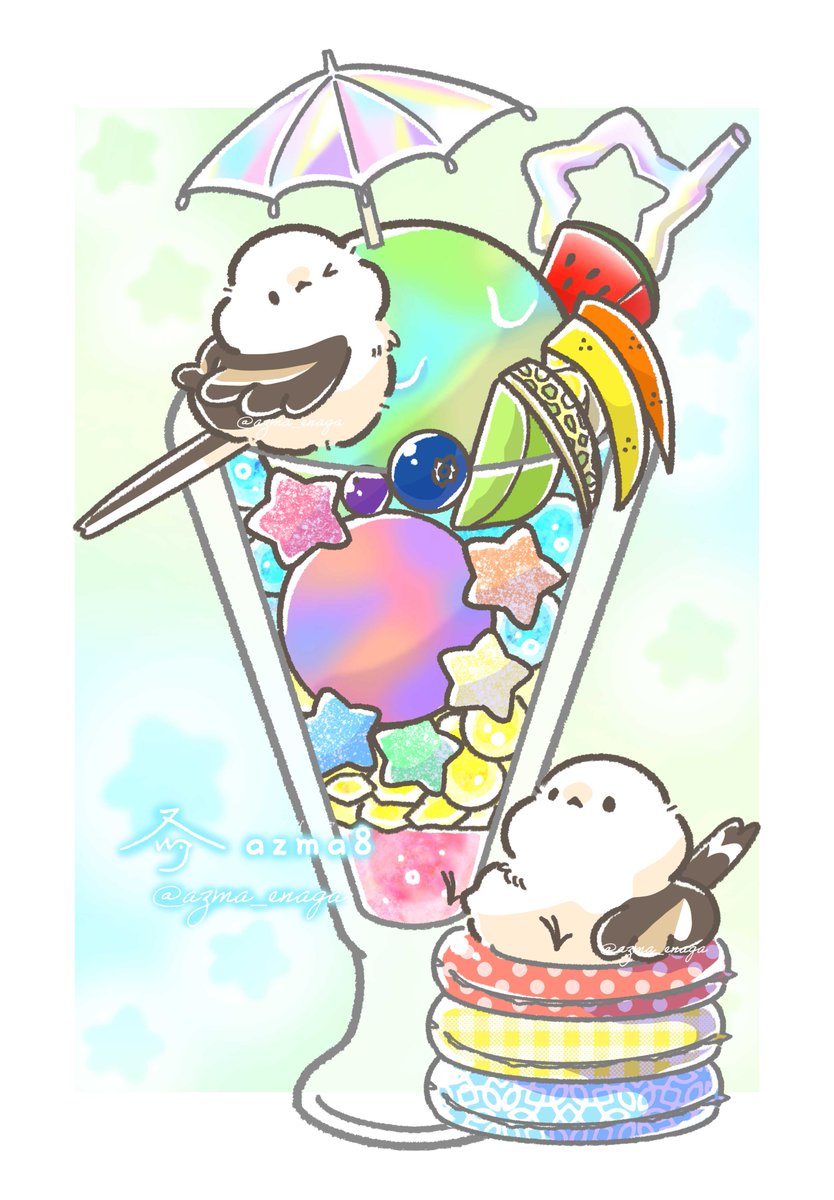 azma_enaga's tweet photo. 夏のごほうびパフェ🌟 https://t.co/Z7Z6bbJtrW