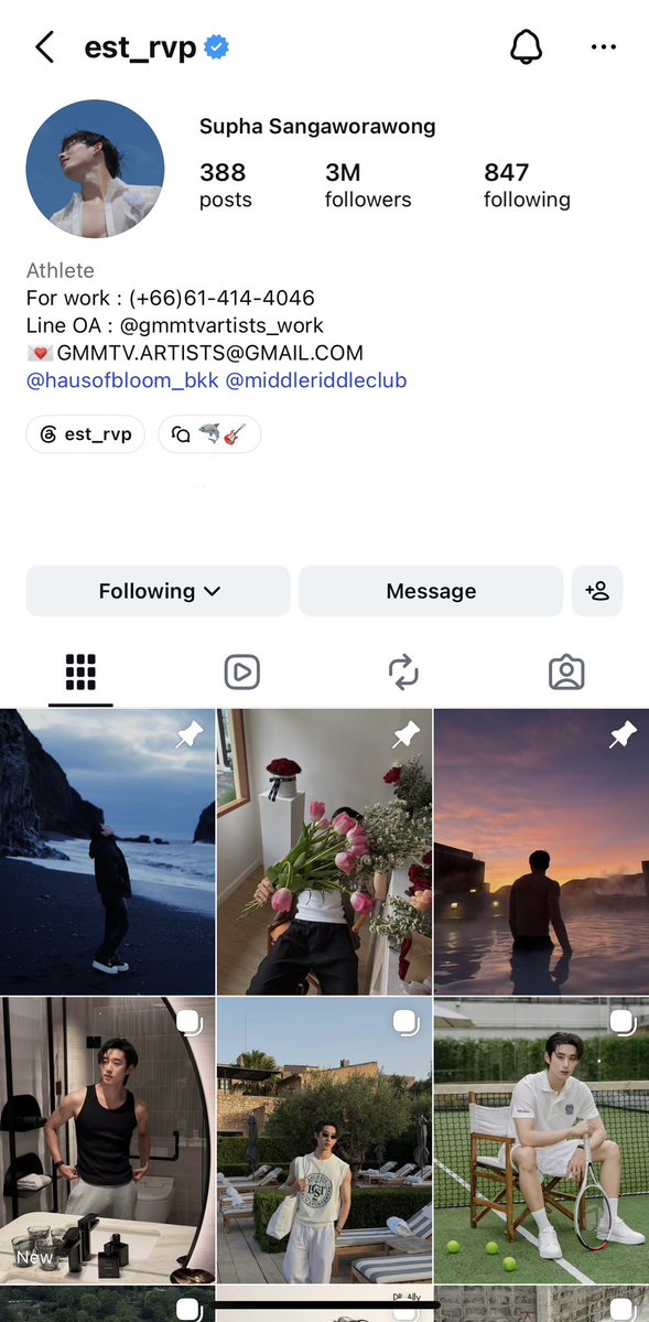 GMMTV's tweet photo. ✨Congrats! @EstRvp 
 for 3M followers on IG ✨

#est_rvp
#GMMTV https://t.co/yX18QPfA8T