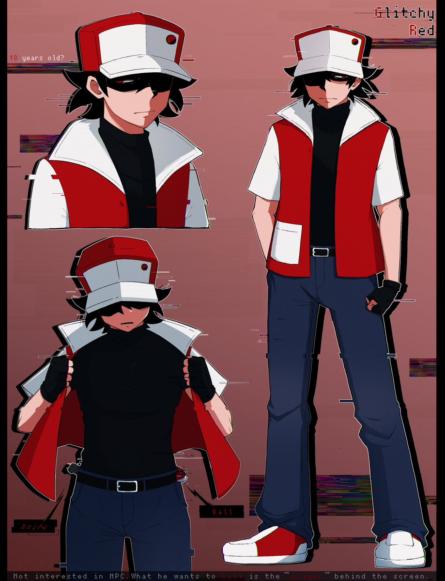 no_122Oa's tweet photo. My personal style of Glitchy Red.（旧）
#glitchyred #creepypasta #pokepasta https://t.co/M7WP3naydl