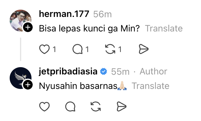 insidefolkative's tweet photo. Baru tau dari akun threads/jetpribadiasia harga-harga kalo mau sewa jet pribadi 😭😭😭😭😭 salfok sama komen-komennya juga bikin ngakak https://t.co/m5w9Yf2eVf