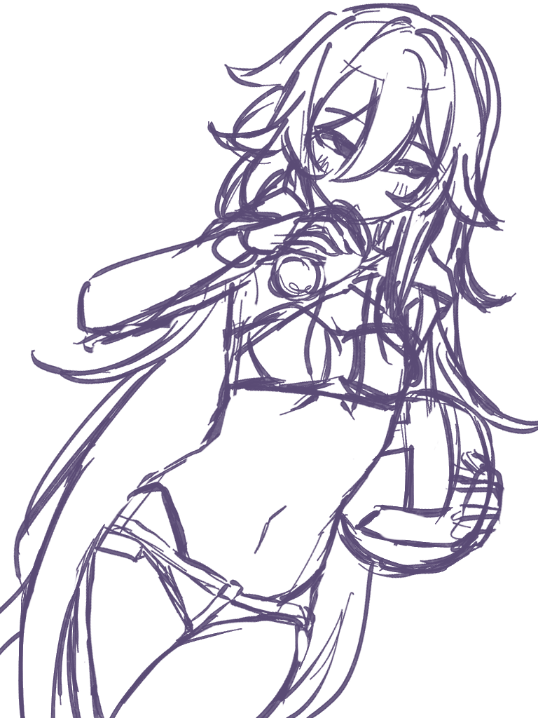 suzuneshizuha's tweet photo. ラフですがフカ描いてみました、水着描くの楽しい https://t.co/C1PSLZWkpb