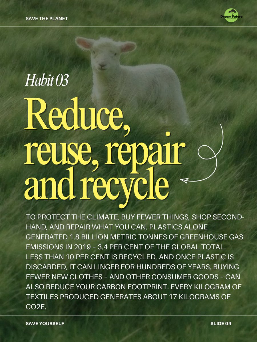 DreamFuture24's tweet photo. 🌍 The future of our planet depends on the habits we build today.

💡 Save energy.
🚶 Walk or bike.
♻️ Reduce, reuse, repair &amp; recycle.
📢 Speak up for the environment.
Small actions. Lasting impact.
#DreamFutureNGO #SaveThePlanet #ClimateAction #GoGreen https://t.co/TCVclg07Yv