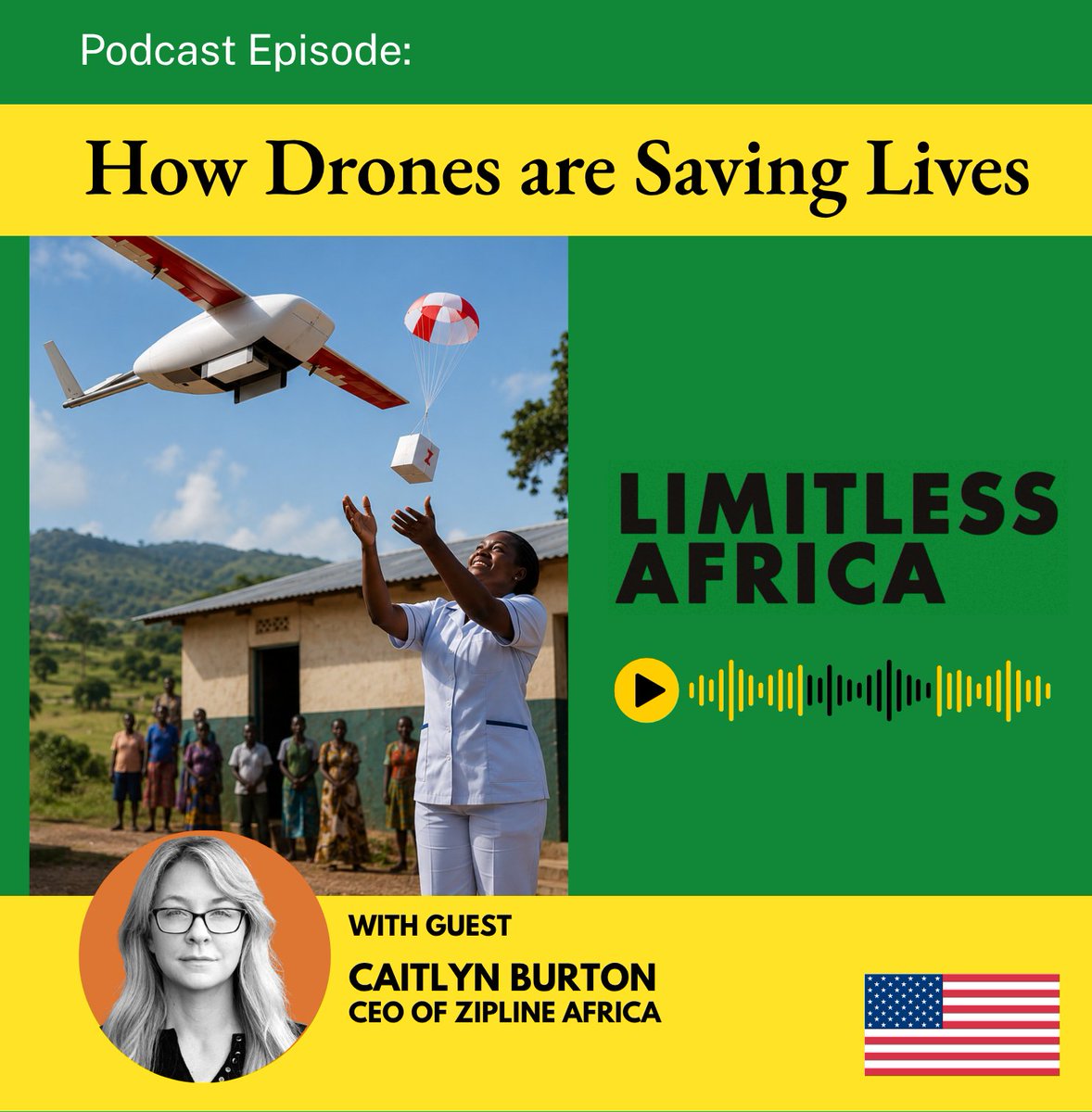 USEmbZim's tweet photo. What does “trade, not aid” look like in action?

On Limitless Africa, Claude Grunitzky explores how American drone company Zipline is transforming healthcare across Africa.
Zipline drones deliver blood, vaccines, antivenoms, and essential medicines across Ghana, Rwanda, Nigeria, Kenya, and Côte d’Ivoire—often in minutes.
This episode shows how technology, innovation, and U.S.-Africa commercial engagement are powering lifesaving solutions from maternal health to AI-powered logistics.
Trade creates opportunity. Innovation delivers impact.
Watch this episode here:

https://t.co/d2rfr1maou