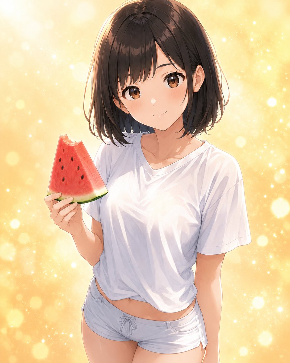 すまいる☺︎ページ 午後のおやつは、ひんやりスイカ🍉 #みなまちゃん #スイカ