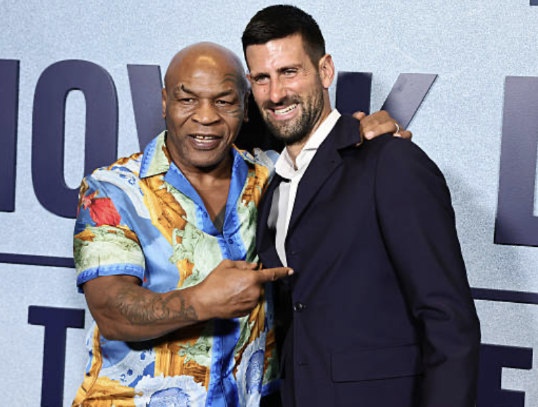 DjokovicFan_'s tweet photo. Novak Djokovic with Mike Tyson last night in New York. 🇺🇸

Tyson: "Novak Djokovic is my and my daughter's favorite athlete. He's the man." ❤️ https://t.co/2IMgRJurW5