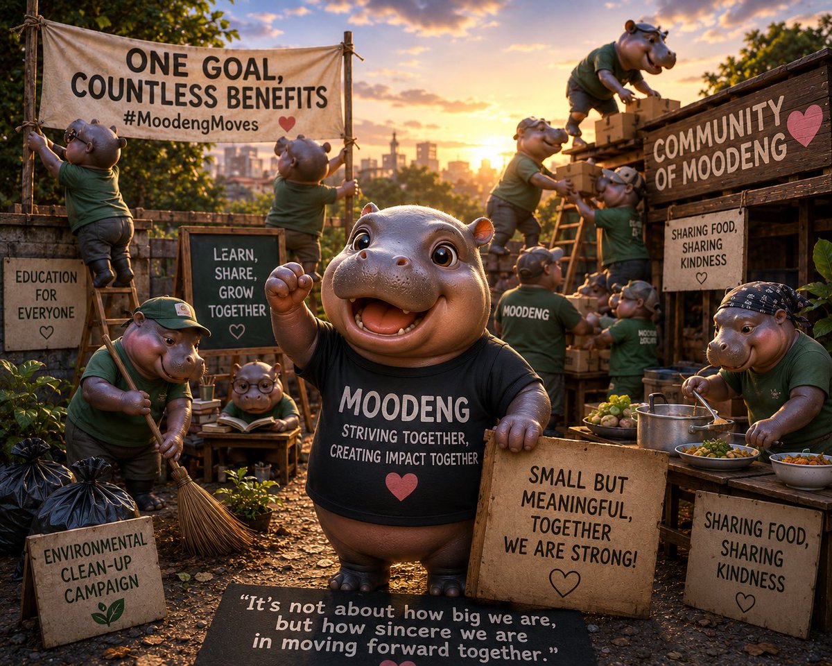 moodengethx's tweet photo. If u look real community , i think moodengeth is the best community i know. Fud is everywhere and anywhere but community always active and stand until end!

Its call believe! Believe in somETHing🖖🦛

Its smell like early pepe, doge and shiba! Look at moodengeth community is the best choice for u for build together! 

Come and join! Letss fighttt togetherrr! No salary just community! 

#cultureishere #DoOnlyGoodEveryday #Moodeng #moodengeth #moodengoneth #believeinsomETHing
