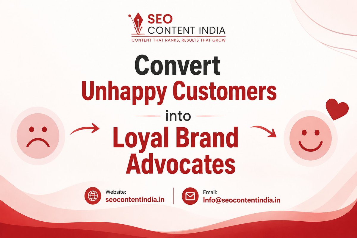 SEOContentIndia's tweet photo. 🚀 Turn unhappy customers into loyal advocates!
Listen, respond fast, solve problems & learn from feedback. Great service builds trust, loyalty & referrals.
📖 https://t.co/WDDsk8a1Ed
#SEOContentIndia #CustomerExperience #CustomerService #BrandLoyalty #CustomerRetention https://t.co/FsWrMk01NT