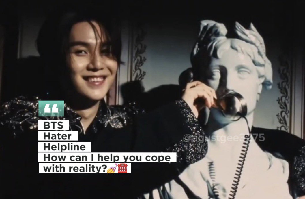 AgustGee3275's tweet photo. Wake up babe, a new bts hater helpline banner just dropped https://t.co/X2cqfL2oQY