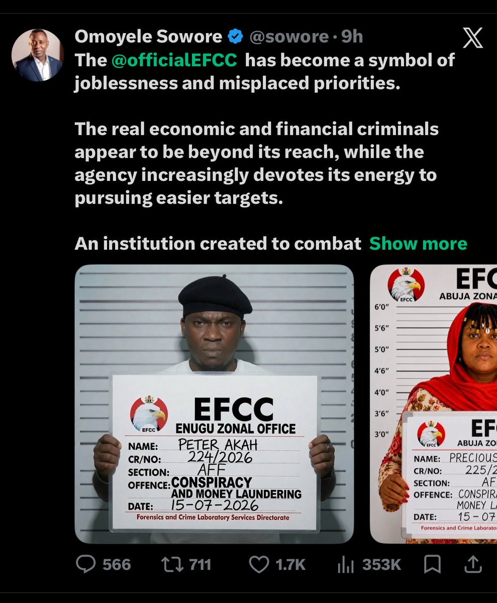 akomscopy's tweet photo. Sowore has deleted this post😂😂😂😂.
It was fake and again this cashtivist are getting many things wrong 😑… https://t.co/AZ2PtYRvN4