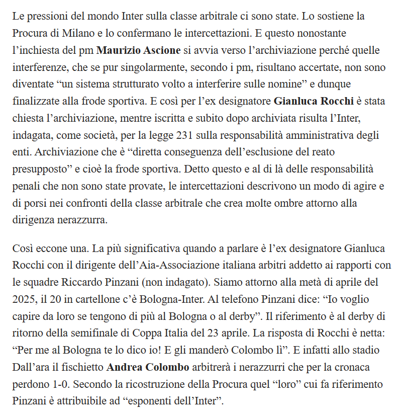 MrRuggeri0's tweet photo. L'articolo del Fatto Quotidiano dove Rocchi ammette di parlare direttamente con Schenone (vietato).

@Gazzetta_it @CronacheTweet @tutticonvocati @FIGC https://t.co/4PyfjbhhMm