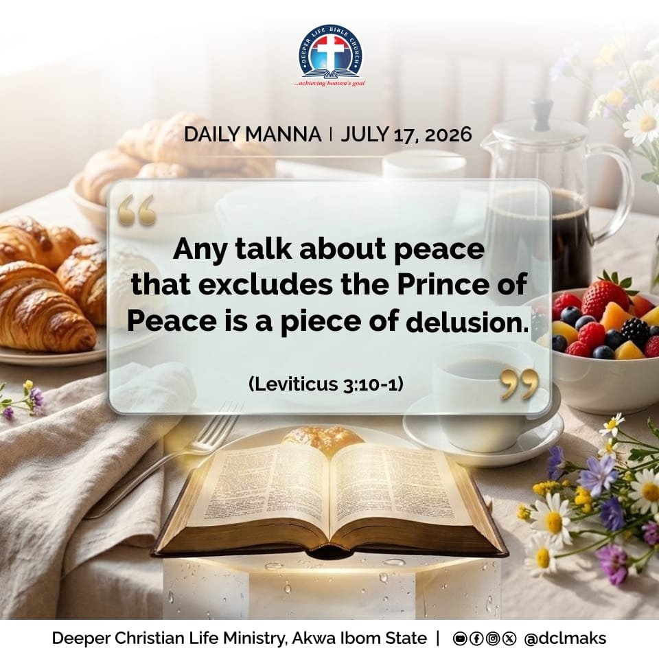 dclmaks's tweet photo. With Jesus as our peace, we do not need to kill any animal to make atonement for our iniquities, but only embrace Him wholeheartedly.

Any talk about peace that excludes the Prince of Peace is a delusion.

#DailyManna
#dclmaks https://t.co/l67dL8t0Vk
