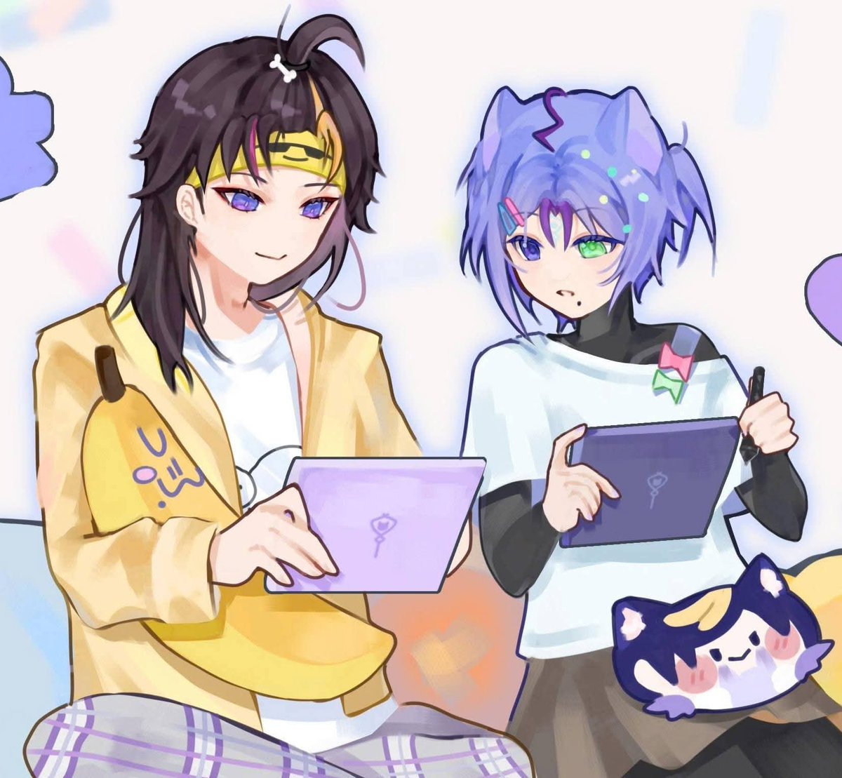 BodyLessCat's tweet photo. FBに載せてた絵をこっちにもお引越し中…！>< ✨ | その1
ほとんどお友達��フォロワーさん）からのリクエスト絵です！
#イラストㅤㅤㅤ 
#myart https://t.co/DHlZ6MUzGr