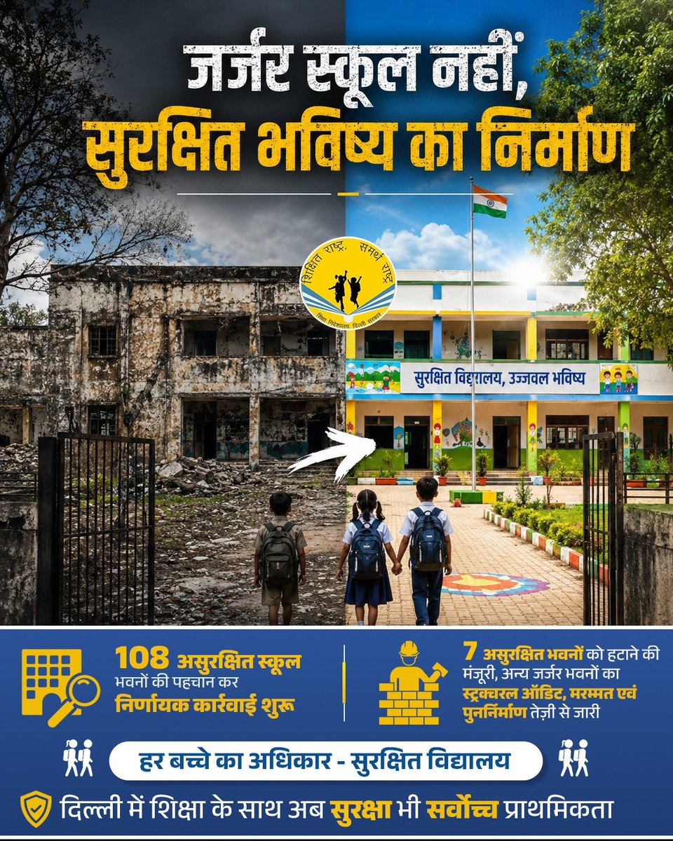 Dir_Education's tweet photo. बच्चों का भविष्य केवल कक्षाओं में नहीं, बल्कि सुरक्षित विद्यालय परिसरों में भी संवरता है। https://t.co/ncHMnAhsRF