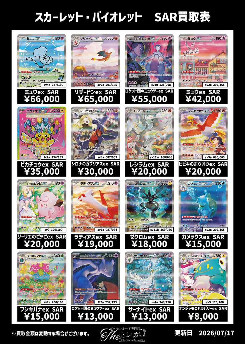 ✨スカーレット・バイオレット SAR買取✨ リザードンex SAR ¥65,000